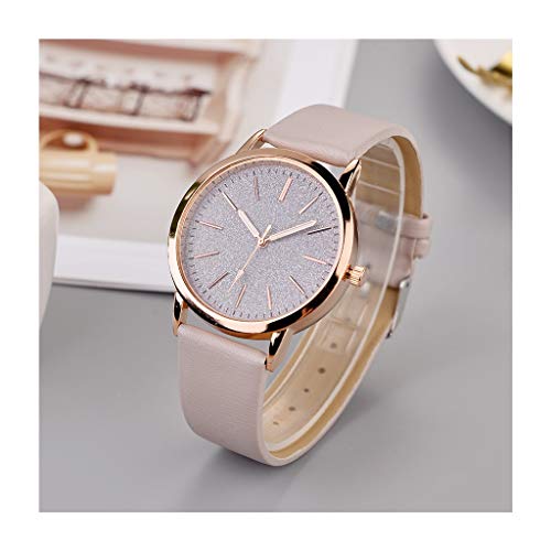 Hasayo Cuero de Cuarzo Reloj de Las Mujeres del Reloj de señoras de Moda Relojes de Las Mujeres del Reloj de Pulsera Femenino Ocasional (Color : A)