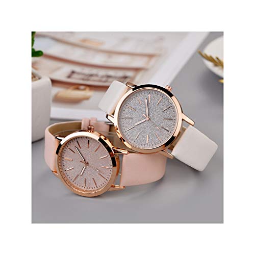 Hasayo Cuero de Cuarzo Reloj de Las Mujeres del Reloj de señoras de Moda Relojes de Las Mujeres del Reloj de Pulsera Femenino Ocasional (Color : A)