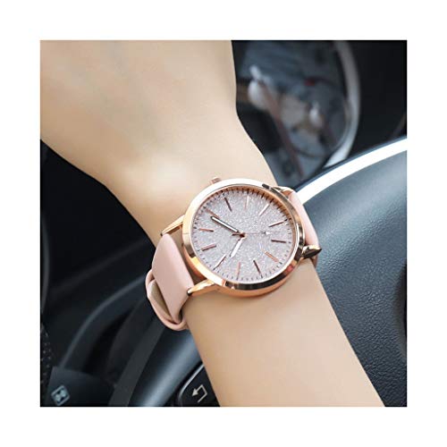 Hasayo Cuero de Cuarzo Reloj de Las Mujeres del Reloj de señoras de Moda Relojes de Las Mujeres del Reloj de Pulsera Femenino Ocasional (Color : A)