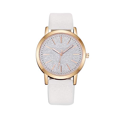 Hasayo Cuero de Cuarzo Reloj de Las Mujeres del Reloj de señoras de Moda Relojes de Las Mujeres del Reloj de Pulsera Femenino Ocasional (Color : A)