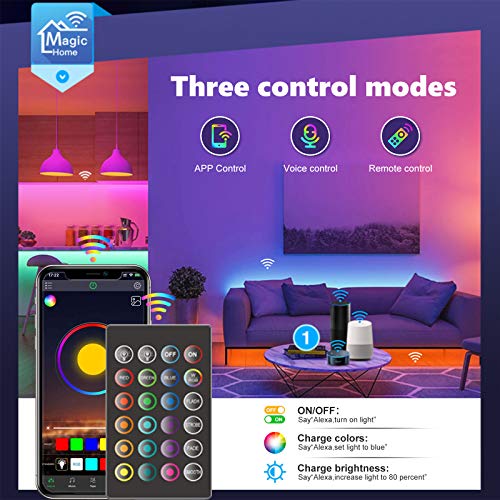 HebyTinco 15M Luces de Tiras LED Bluetooth, Tira de Luz de Cambio de Color de Música con Control Remoto 24 Teclas Control Remoto IR 5050 Kit de Tira de Luz LED RGB para Hogar, Fiesta
