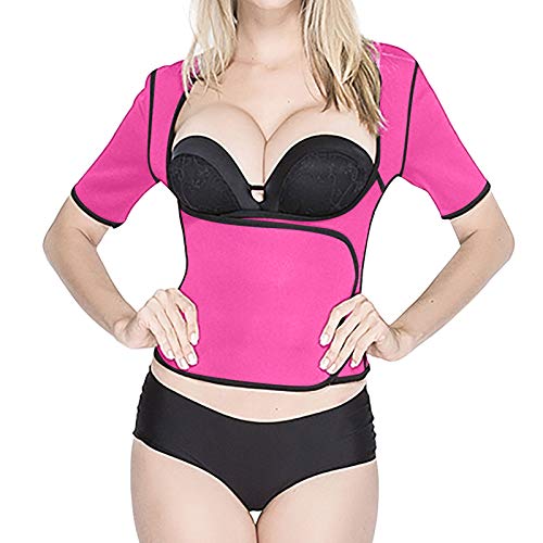 HEling Camiseta de Transpiración Manga Corta con Lazo de Abdomen de Ajuste Rápido para Mujer para Adelgazar El Vientre para Perder Peso