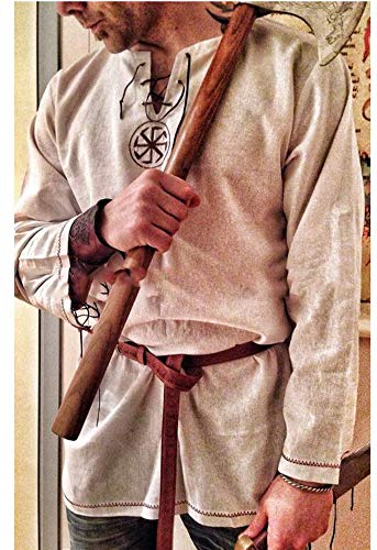 Hellomiko Men Boho Pirate Shirt Traje Festival Medieval renacentista Capitán Camisa Disfraz