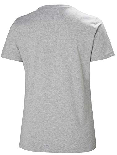 Helly Hansen HH Logo Camiseta Manga Corto, Mujer, Gris (Grey Melange), M