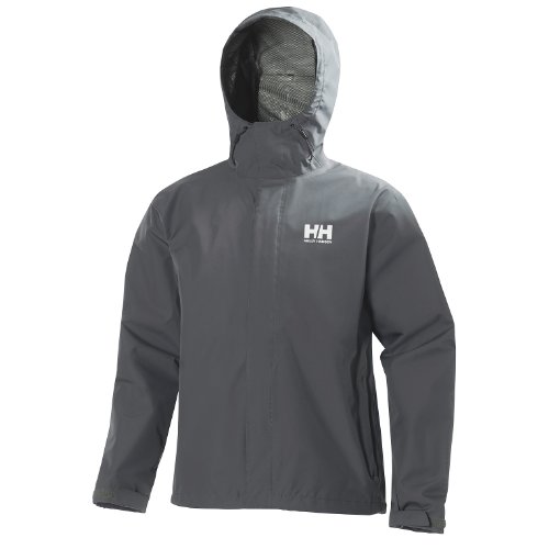 Helly Hansen Seven J Chaqueta Impermeable con Forro de Secado rápido, Cortaviento y Transpirable para Hombre y para Uso Diario, Carbón Vegetal, S