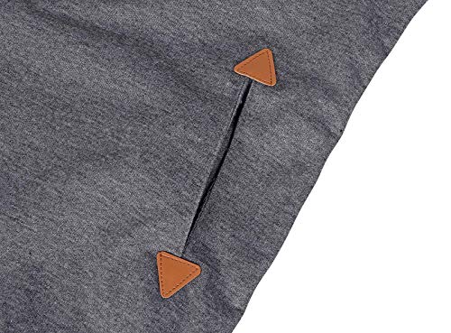 HenzWorld Vestido con Capucha para Mujer Sexy Delgado de Manga Larga Jumper Tops Sudadera Informal con Capucha para Mujer Jersey (Gris Oscuro Talla S)