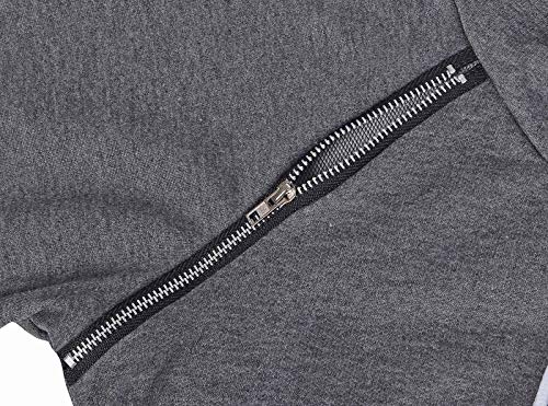 HenzWorld Vestido con Capucha para Mujer Sexy Delgado de Manga Larga Jumper Tops Sudadera Informal con Capucha para Mujer Jersey (Gris Oscuro Talla S)