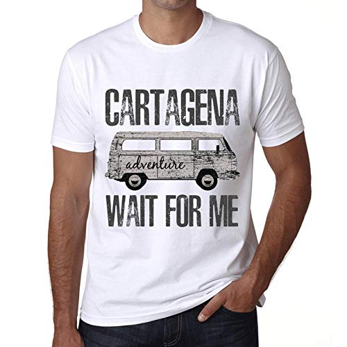 Hombre Camiseta Vintage T-Shirt Gráfico Cartagena Wait For Me Blanco