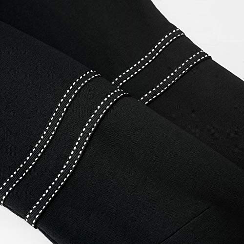 HOMEYEE Vestido de cóctel Retro de Manga 3/4 con Cuello Redondo Vintage para Mujer A135 (EU 40 = Size L, Negro-B)