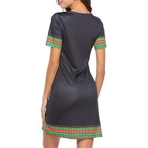 Honghu Verano Sexy Mangas Corta Low Culleo Slim Fit Vestido para Mujer Party Dress (L, Green)