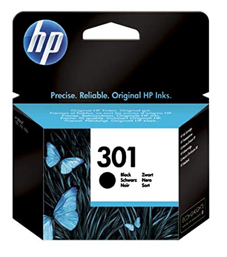 HP 301 CH561EE, Cartucho Original de Tinta Negro , compatible con impresoras de inyección de tinta HP DeskJet 1050, 2540,3050; OfficeJet 2620, 4630; ENVY 4500, 5530