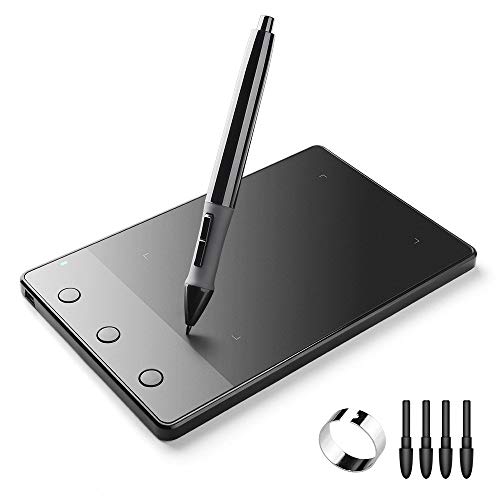 Huion H420 Tableta de Dibujo de Gráficos 4 x 2.23 Pulgadas Tablero de Dibujo de Gráficos Incluye USB Art Design Graphics Digital Pen con teclas de acceso rápido