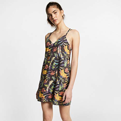 Hurley W Floral Tank Dress Vestidos, Mujer, Black, M