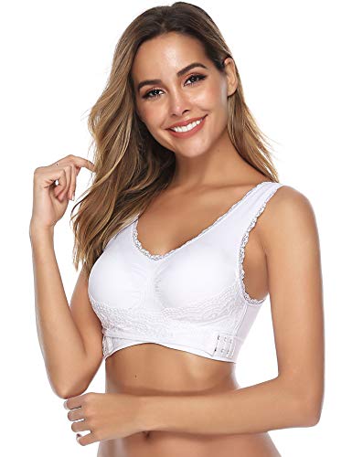 iClosam Sujetador Deportivo Encaje Mujer（1/2/3pack） Bra Push Up con Almohadillas Extraíbles para Yoga/Fitness/Ejercicio/USA de Diaria