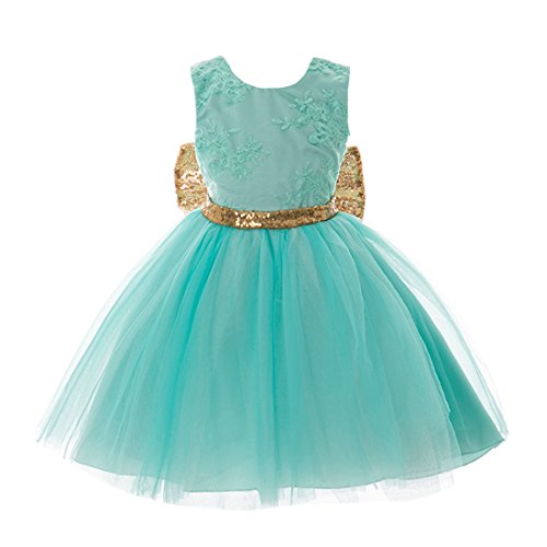 Inlefen Vestido de Las Muchachas de la Flor del Banquete de Boda Cumpleaños Lentejuelas Bowknot Princesa sin Mangas Floral Vestido Formal para bebés Niños pequeños 0-5 años