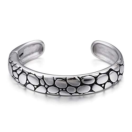 Inveroo Retro Brazalete Hombres Ancho Acero Inoxidable Abertura Manguito Brazaletes De Moda Masculino 68Mm