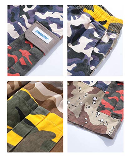 Irypulse Pantalones Cortos Camuflaje Militar Hombres, Shorts Camo Cargo Bermudas Deportivos Casuales de Verano Moda Callejera Urbana para Adolescentes, Jóvenes y Niños - Diseño Original