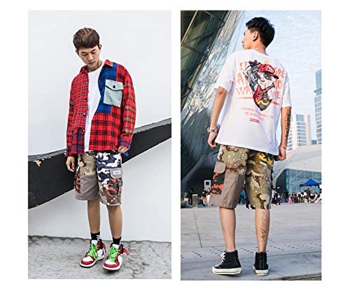 Irypulse Pantalones Cortos Camuflaje Militar Hombres, Shorts Camo Cargo Bermudas Deportivos Casuales de Verano Moda Callejera Urbana para Adolescentes, Jóvenes y Niños - Diseño Original