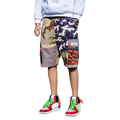 Irypulse Pantalones Cortos Camuflaje Militar Hombres, Shorts Camo Cargo Bermudas Deportivos Casuales de Verano Moda Callejera Urbana para Adolescentes, Jóvenes y Niños - Diseño Original