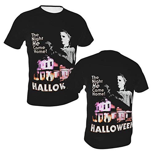 IUBBKI Camiseta básica de Manga Corta para Hombre Michael-Myers-Came-Home-Halloween-T-Shirt.Masterä¼˜åŒ– Men's Crew Neck T-Shirt