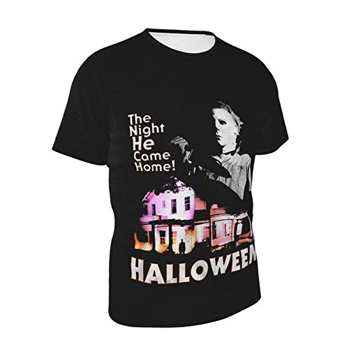 IUBBKI Camiseta básica de Manga Corta para Hombre Michael-Myers-Came-Home-Halloween-T-Shirt.Masterä¼˜åŒ– Men's Crew Neck T-Shirt