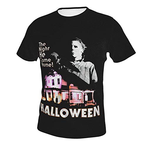 IUBBKI Camiseta básica de Manga Corta para Hombre Michael-Myers-Came-Home-Halloween-T-Shirt.Masterä¼˜åŒ– Men's Crew Neck T-Shirt