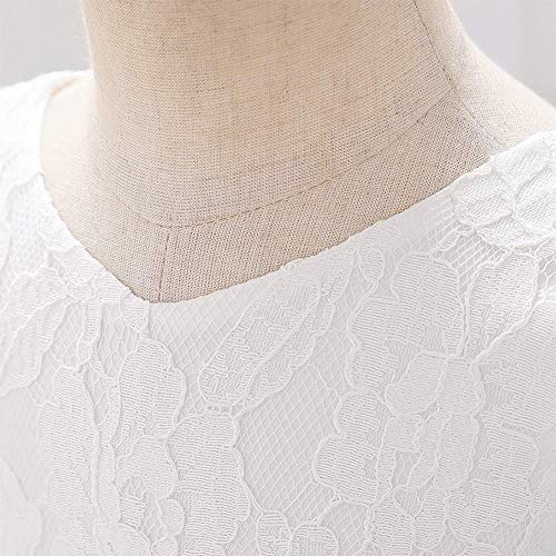 IWEMEK Vestido de encaje para bebé niña, con lazo, para dama de honor, boda, tutú, princesa, cumpleaños, fiesta, bautizo, niño, vestido formal de fiesta 01 rosa claro. 9-12 Meses