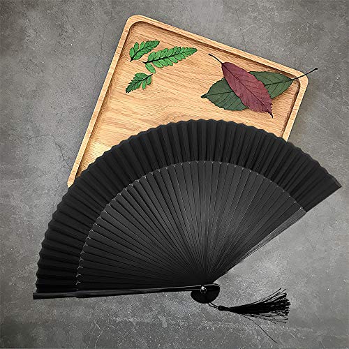 iZoeL - Abanico plegable con ventilador portátil japonés eventalla, regalo evental, boda, fiesta de invitados, verano o ceremonia, decoración para bailar, flores de cerezo, para hombre y mujer