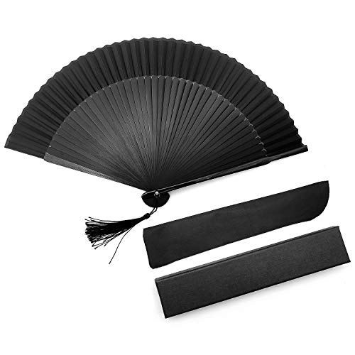 iZoeL - Abanico plegable con ventilador portátil japonés eventalla, regalo evental, boda, fiesta de invitados, verano o ceremonia, decoración para bailar, flores de cerezo, para hombre y mujer