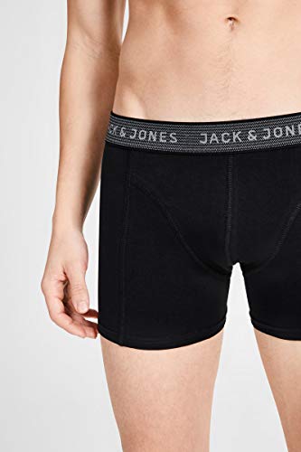 JACK & JONES JACWAISTBAND TRUNKS 3 PACK NOOS Bóxer, Gris (Asphalt Detail:hawaian Ocean & Fiery Red), Large (Pack de 3) para Hombre