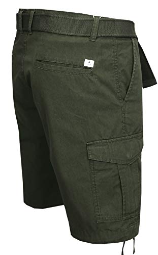 Jack & Jones - Pantalón cargo para hombre con 6 bolsillos, incluye cinturón, 100% algodón Verde (Forest Night) M