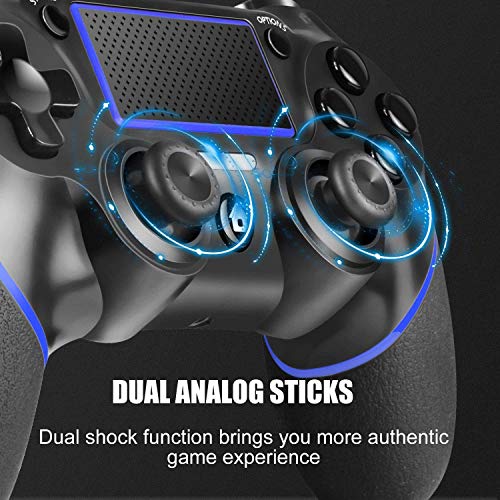 JAMSWALL Mando para Ps4, Mando inalámbrico para Playstation 4 / Pro/Slim/PC, Controlador de Panel táctil Vibración Doble/Turbo/Puerto de Audio Remoto