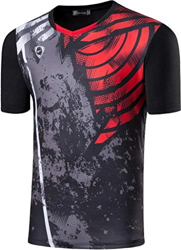 jeansian Hombre Camisetas Deportivas Wicking Quick Dry tee T-Shirt Sport TopsLSL249 Black M