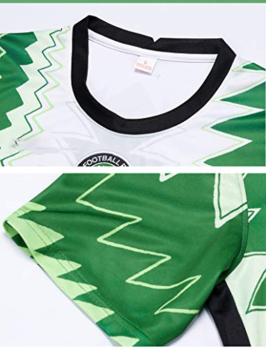 Jerseys Fútbol Adulto Camisetas Fútbol Nigeria Conjunto Pantalones Cortos,2021 Fútbol Uniforme,Mangas para Hombre Camisetas Deportivas Sweatshirt XXL