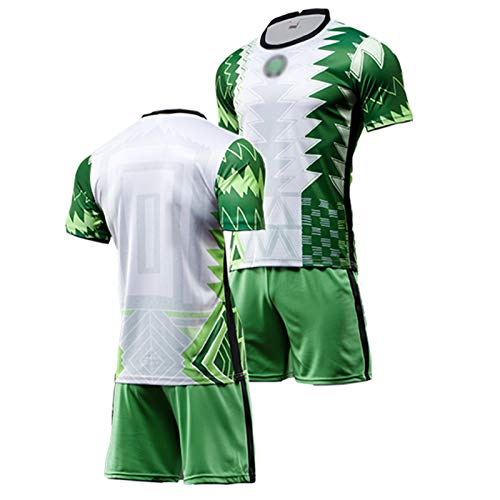 Jerseys Fútbol Adulto Camisetas Fútbol Nigeria Conjunto Pantalones Cortos,2021 Fútbol Uniforme,Mangas para Hombre Camisetas Deportivas Sweatshirt XXL