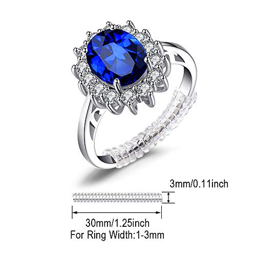 JewelryPalace Anillos Mujer Plata Princesa Diana Kate Middleton Creado Zafiro Esmeralda, Anillos de Compromiso Plata de ley 925 Mujer, Anillo Mujer Alianzas, Joyería de Aniversario Personalizada