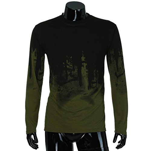 JiaMeng Suéter de Hombre Invierno Manga Larga Suéter Casual Jersey de Punto Caliente Camiseta Blusa básica de Manga Larga con Cuello Redondo (Ejercito Verde,XXXL)