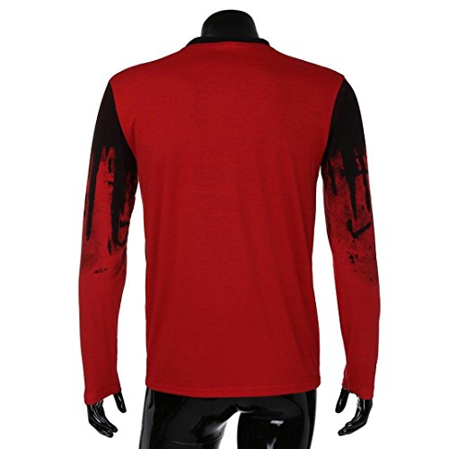 JiaMeng Suéter de Hombre Invierno Manga Larga Suéter Casual Jersey de Punto Caliente Camiseta Blusa básica de Manga Larga con Cuello Redondo (Rojo,XXXL)