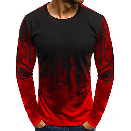 JiaMeng Suéter de Hombre Invierno Manga Larga Suéter Casual Jersey de Punto Caliente Camiseta Blusa básica de Manga Larga con Cuello Redondo (Rojo,XXXL)