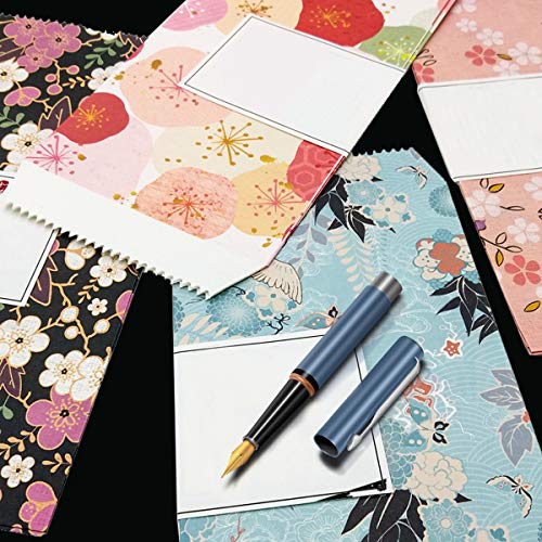 Juego de papel y sobres, estilo vintage, juego de papelería, japonés, 4 unidades