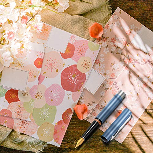 Juego de papel y sobres, estilo vintage, juego de papelería, japonés, 4 unidades