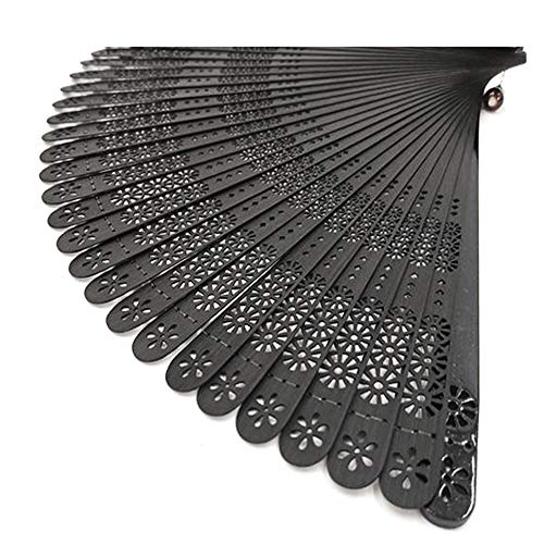 JZK Abanico Plegables japonés Abanico de Mano de bambú Negro para Invitado Boda Fiesta cumpleaños Regalo Bailar Boda decoración de Pared casa