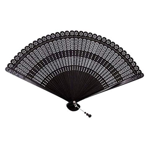 JZK Abanico Plegables japonés Abanico de Mano de bambú Negro para Invitado Boda Fiesta cumpleaños Regalo Bailar Boda decoración de Pared casa