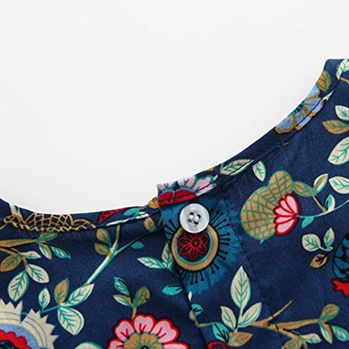 K-youth® Flor del Sol de impresión Vestidos Niña Wedding Party Birthday Dress Princesa Vestido de Fiesta Ropa Bebe Niña Recién Nacido Ropa De Manga Larga Barata 2018 Ofertas (Armada, 8-9 años)