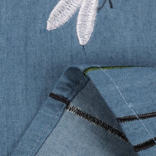 K-youth Vestido de niña, Chicas Libélula Bordado de Flores Vestido de Mezclilla Princesa Vestido para Bebés Ropa Bebé Niñas Vestidos Fiesta Niñas 2018 Barata (Azul, 2-3 años)