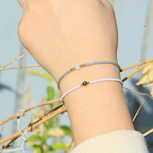 KELITCH Nuevas Pulseras de Cuentas de ágata Pulseras de Cuentas de Amistad Miyuki para Mujer