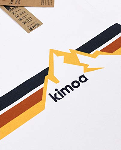 KIMOA Camiseta Whistler Blanca Negro, Unisex Adulto, M