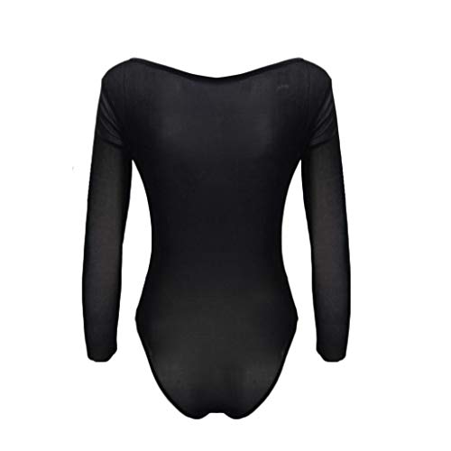 KIMODO Moda Mujer Sexy de Encaje de Manga Larga Bodydoll con Cuello en V Body Lencería Ropa Interior Noche Encaje Atractivo Top Conjuntos Lenceria