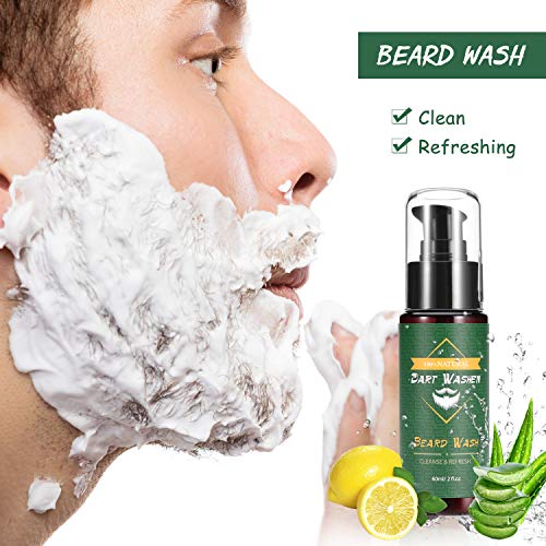 Kit Cuidado Set Barba con Libre Champu Barba,Peine Barba,Cepillo Barba,Aceite Barba,Balsamo Barba,Barba Tijeras,Bolsa de Almacenamiento,Eletronic Barba Libro,Regalos Originales Para Hombre