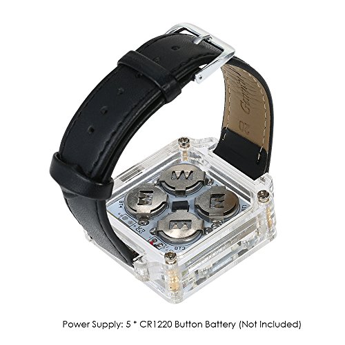 KKmoon SCM impresionante reloj LED transparente DIY LED tubo digital reloj de pulsera reloj electrónico kit de bricolaje